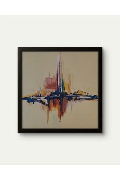 Feoly Art Modern Soyut Tablo – El Boyaması – 22x22 Ev Dekorasyon Tablosu – MDF Üzeri Akrilik