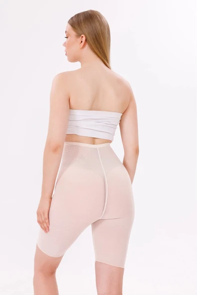 MDB Freshness 0007 Lazer Kesim Tül Yüksek Bel Şort Korse - Resim 5