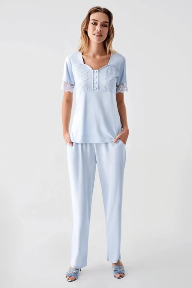 MDB Freshness 321 Kadın Sabahlıklı Pijama Takımı - Resim 2