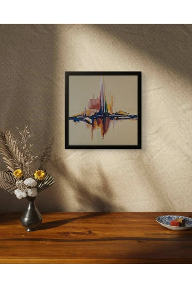 Feoly Art Modern Soyut Tablo – El Boyaması – 22x22 Ev Dekorasyon Tablosu – MDF Üzeri Akrilik - 4