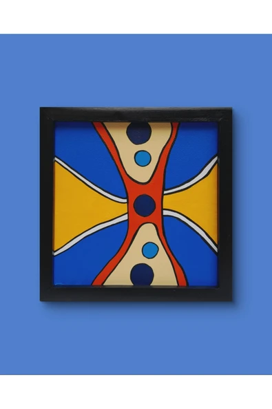 Feoly Art Modern Soyut Tablo – El Boyaması – 22x22 Ev Dekorasyon Tablosu – MDF Üzeri Akrilik - 5