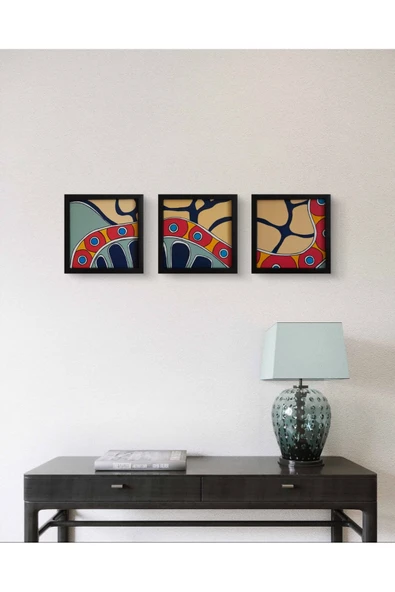 Feoly Art Modern Soyut Tablo – El Boyaması – 22x22 Ev Dekorasyon Tablosu – MDF Üzeri Akrilik - 2