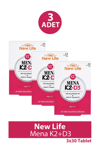 New Life Mena K2+D3 30 Kapsül 3 Adet ürün görseli 1