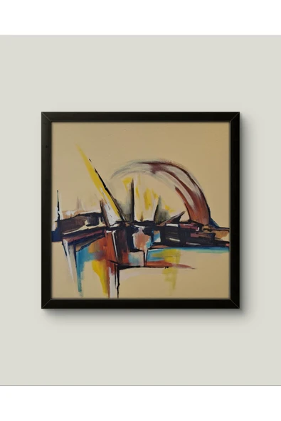 Feoly Art Modern Soyut Tablo – El Boyaması – 22x22 Ev Dekorasyon Tablosu – MDF Üzeri Akrilik