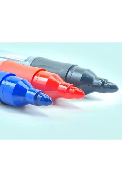 3 Renk Karışık Kırmızı Siyah Mavi Tüplü Kartuşlu Byb Tahta Kalemi - Resim 2