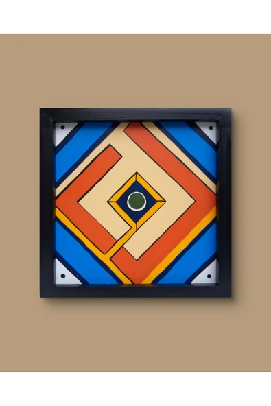 Feoly Art Modern Soyut Tablo – El Boyaması – 22x22 Ev Dekorasyon Tablosu – MDF Üzeri Akrilik - 5