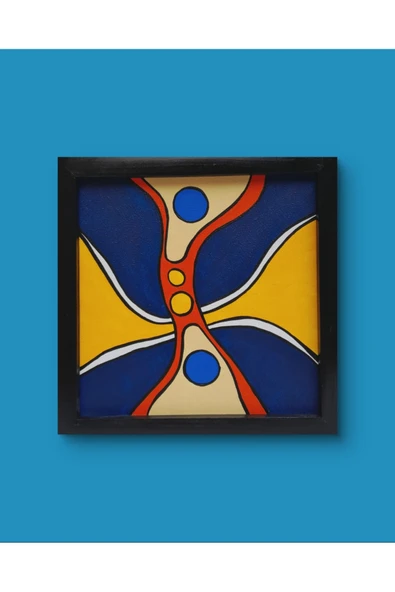 Feoly Art Modern Soyut Tablo – El Boyaması – 22x22 Ev Dekorasyon Tablosu – MDF Üzeri Akrilik - 4