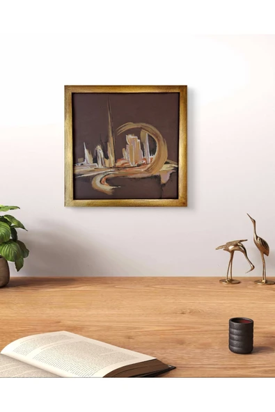 Feoly Art Modern Soyut Tablo – El Boyaması – 22x22 Ev Dekorasyon Tablosu – MDF Üzeri Akrilik - 4