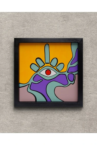 Feoly Art Modern Soyut Tablo – El Boyaması – 22x22 Ev Dekorasyon Tablosu – MDF Üzeri Akrilik - 3