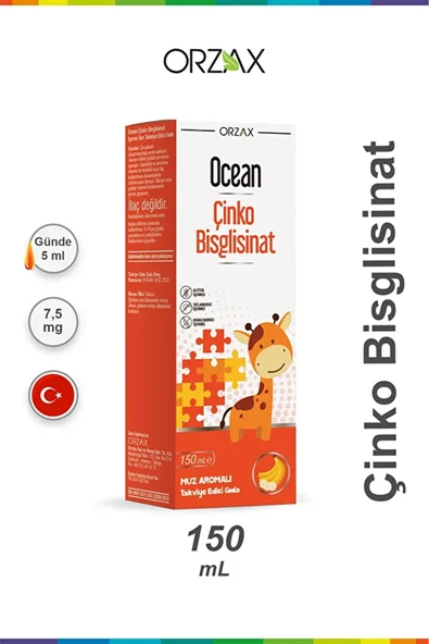 Ocean Çinko Bisglisinat Şurup 150 ml - Muz Aromalı ürün görseli 1
