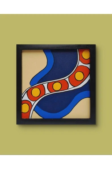 Feoly Art Modern Soyut Tablo – El Boyaması – 22x22 Ev Dekorasyon Tablosu – MDF Üzeri Akrilik - 4