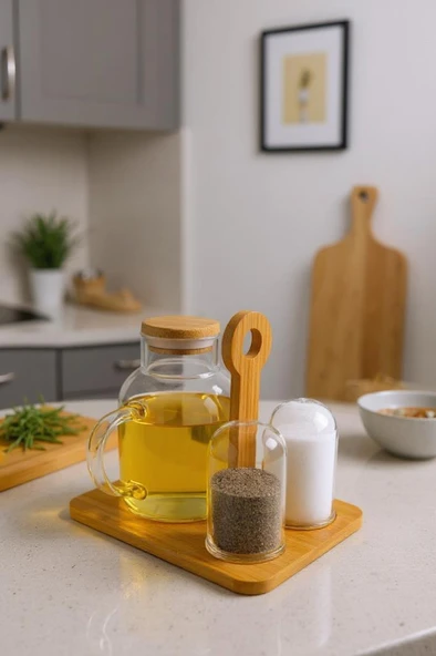 Bambum Fiora - Yağlık Sirkelik Tuzluk & Biberlik