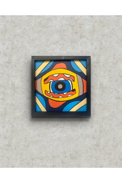 Feoly Art Modern Soyut Tablo – El Boyaması – 22x22 Ev Dekorasyon Tablosu – MDF Üzeri Akrilik