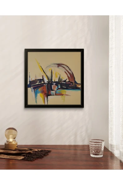 Feoly Art Modern Soyut Tablo – El Boyaması – 22x22 Ev Dekorasyon Tablosu – MDF Üzeri Akrilik - 4