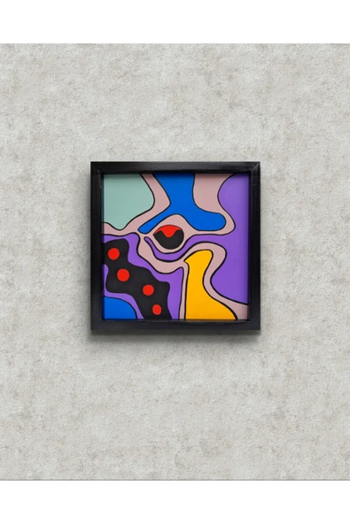 Feoly Art Modern Soyut Tablo – El Boyaması – 22x22 Ev Dekorasyon Tablosu – MDF Üzeri Akrilik