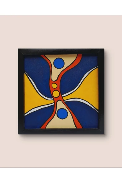 Feoly Art Modern Soyut Tablo – El Boyaması – 22x22 Ev Dekorasyon Tablosu – MDF Üzeri Akrilik - 2