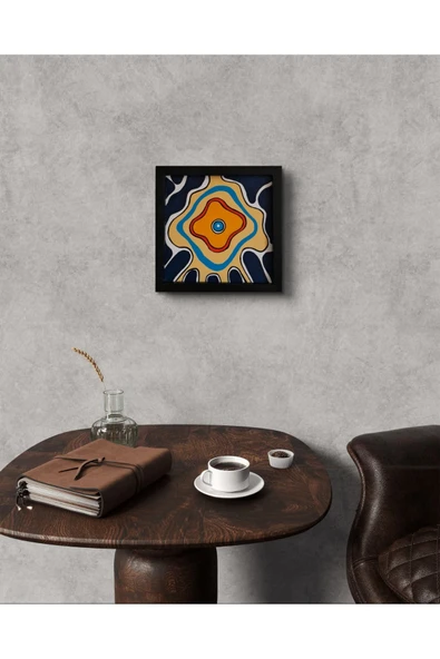 Feoly Art Modern Soyut Tablo – El Boyaması – 22x22 Ev Dekorasyon Tablosu – MDF Üzeri Akrilik - 2