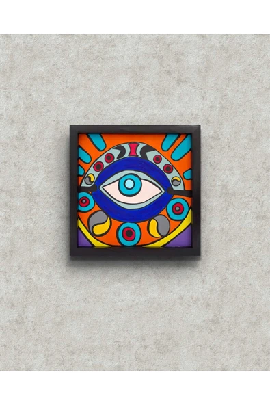 Feoly Art Modern Soyut Tablo – El Boyaması – 22x22 Ev Dekorasyon Tablosu – MDF Üzeri Akrilik - 3