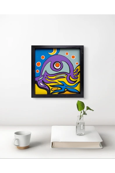 Feoly Art Modern Soyut Tablo – El Boyaması – 22x22 Ev Dekorasyon Tablosu – MDF Üzeri Akrilik - 2