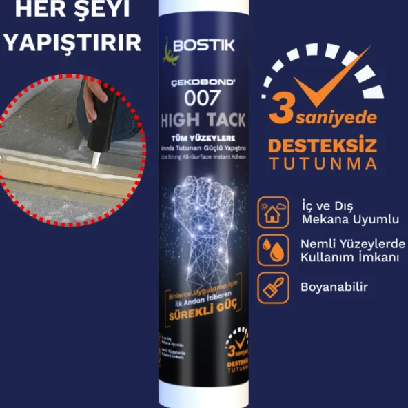 Bostik Çekobond 007 High Tack Çok Amaçlı Süper Yapıştırıcı Beyaz 290 ml - Resim 2