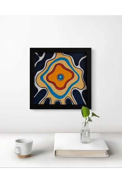 Feoly Art Modern Soyut Tablo – El Boyaması – 22x22 Ev Dekorasyon Tablosu – MDF Üzeri Akrilik - 3