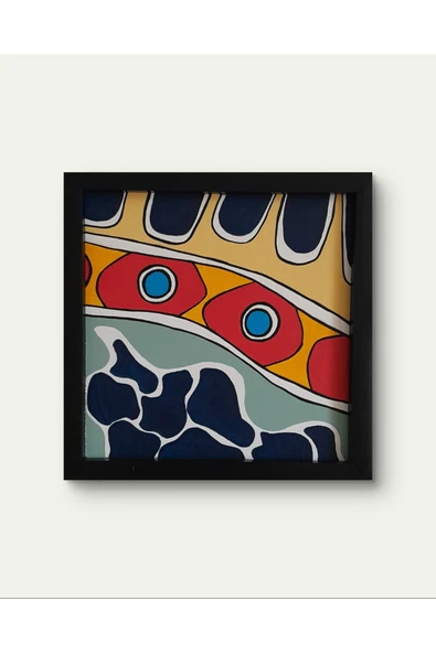 Feoly Art Modern Soyut 3`lü Tablo – El Boyaması – 22x22 Ev Dekorasyon Tablosu – MDF Üzeri Akrilik - 7