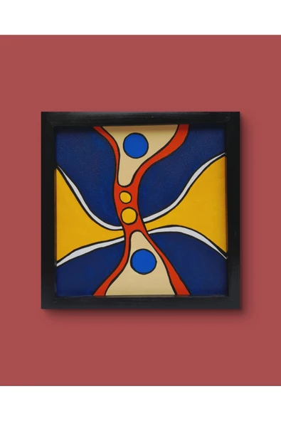 Feoly Art Modern Soyut Tablo – El Boyaması – 22x22 Ev Dekorasyon Tablosu – MDF Üzeri Akrilik - 3