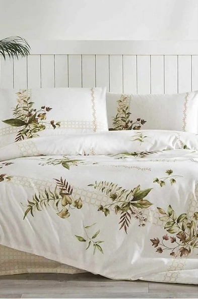 Özdilek Nev Forest Ivy Krem Çift Kişilik Nevresim Takımı