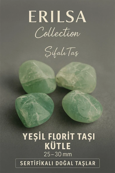 Sertifikalı Yeşil Florit Taşı Kütle 25–30 mm – Denge ve Şifa Taşı ürün görseli