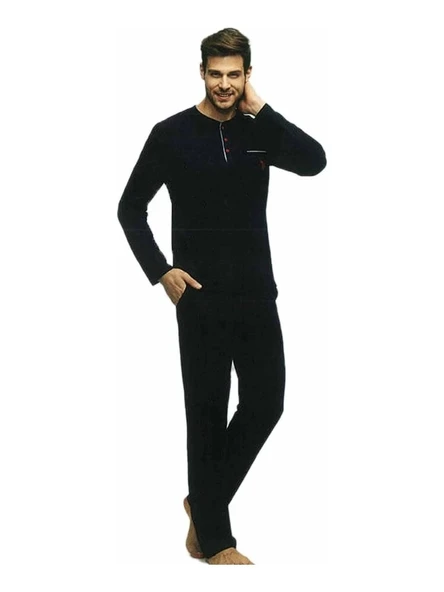 MDB US Polo 17384 Erkek Uzun Kol Pijama Takımı