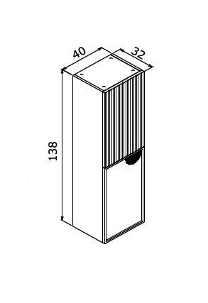 Orka Molino 40 cm Antrasit Banyo Çamaşır Boy Dolabı - Resim 2
