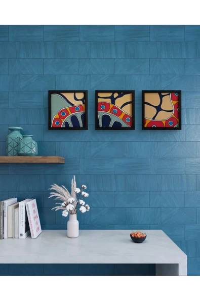 Feoly Art Modern Soyut Tablo – El Boyaması – 22x22 Ev Dekorasyon Tablosu – MDF Üzeri Akrilik - 3