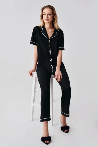 MDB Freshness 324 Kadın 4'Lü Sabahlıklı Şorlu Pijama Takımı - Resim 3