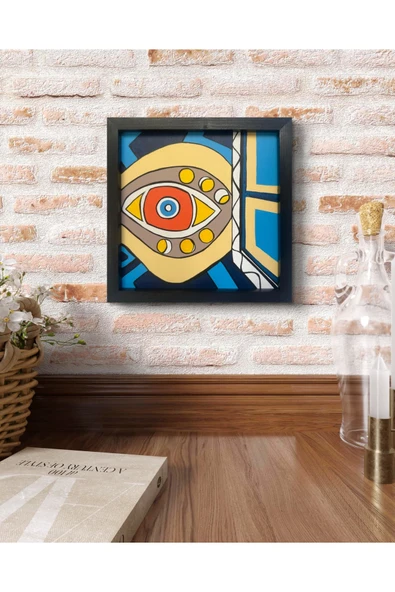 Feoly Art Modern Soyut Tablo – El Boyaması – 22x22 Ev Dekorasyon Tablosu – MDF Üzeri Akrilik - 3