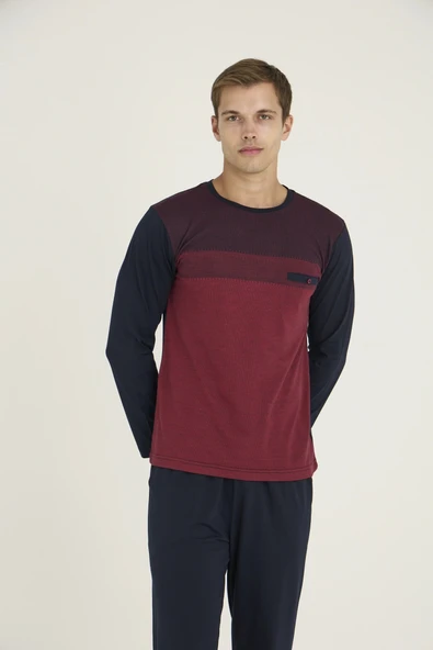 MDB Kocabey 9217 Erkek O.Yaka Flato Cepli Pijama Takım ürün görseli 1