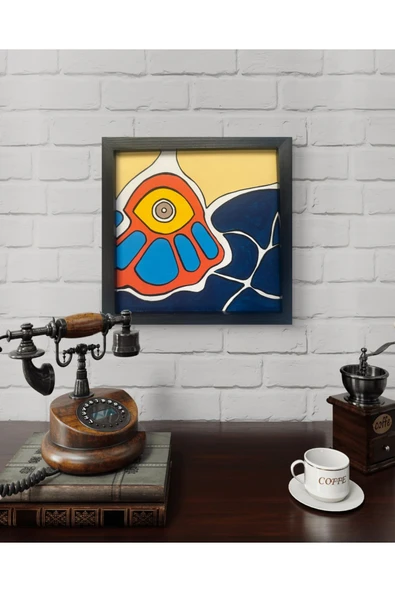 Feoly Art Modern Soyut Tablo – El Boyaması – 22x22 Ev Dekorasyon Tablosu – MDF Üzeri Akrilik - 5