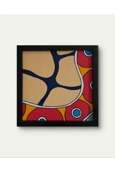 Feoly Art Modern Soyut Tablo – El Boyaması – 22x22 Ev Dekorasyon Tablosu – MDF Üzeri Akrilik - 6