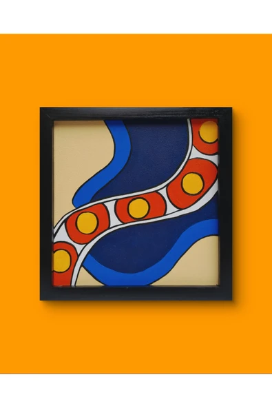 Feoly Art Modern Soyut Tablo – El Boyaması – 22x22 Ev Dekorasyon Tablosu – MDF Üzeri Akrilik - 3