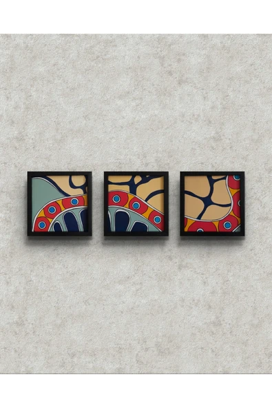 Feoly Art Modern Soyut Tablo – El Boyaması – 22x22 Ev Dekorasyon Tablosu – MDF Üzeri Akrilik