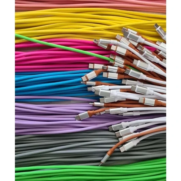 Rewel Silikonlu Type-c Iphone Renkli Hızlı Şarj Kablosu ürün görseli 1