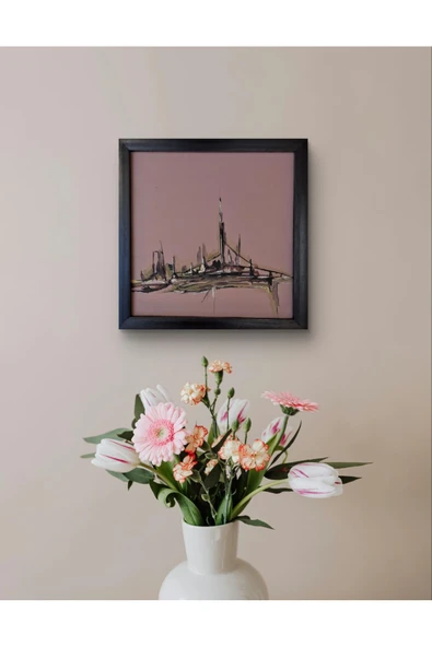 Feoly Art Modern Soyut Tablo – El Boyaması – 22x22 Ev Dekorasyon Tablosu – MDF Üzeri Akrilik - 2