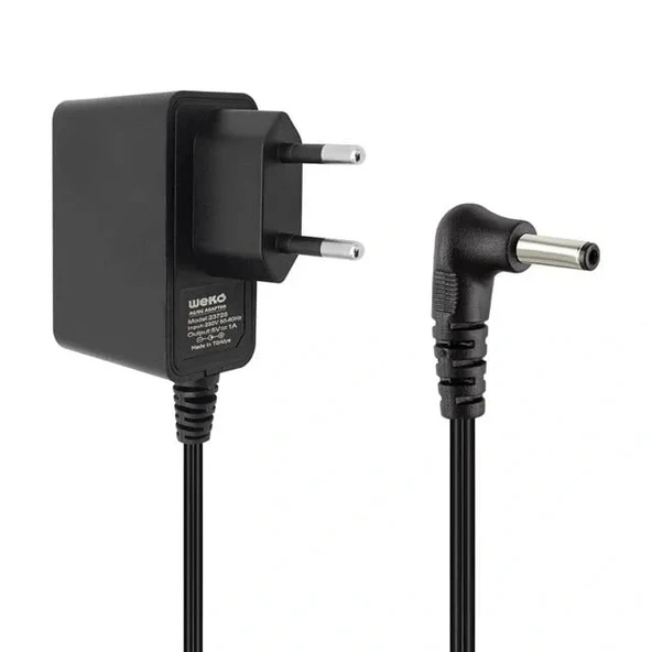 Weko 5 Volt - 1 Amper 3.5*1.35 Uçlu Yerli Üretim Plastik Kasa Priz Tipi Adaptör