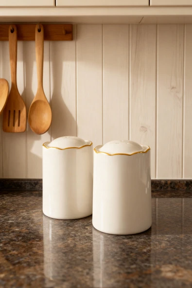 Fecra Blanc Tuzluk ve Biberlik Altın Yaldızlı - 3