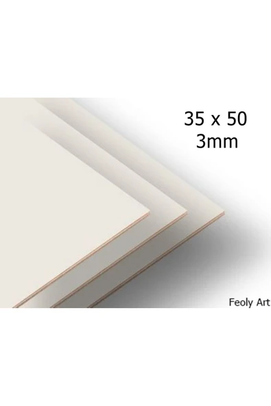 Feoly Art 3 mm 35x50 MDF Plaka (3 ADET) - Hobi, Maket, Ahşap El Sanatları İçin Uygun (3`lü Paket) - 2