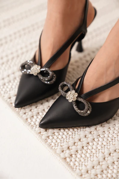 Wines Kadın Siyah Topuklu Ayakkabı - Resim 10