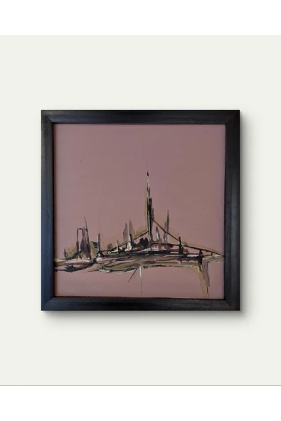 Feoly Art Modern Soyut Tablo – El Boyaması – 22x22 Ev Dekorasyon Tablosu – MDF Üzeri Akrilik