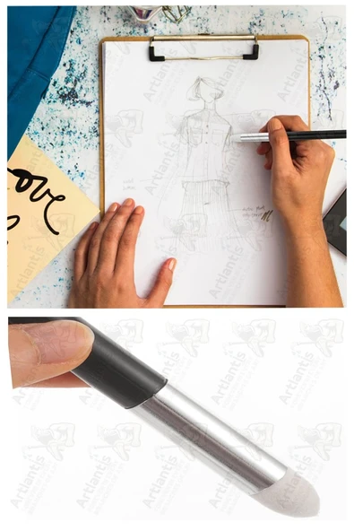 Pastel Dağıtıcı Gölgelendirme Kalemi 2 Li 1 Paket Sünger Keçe Eskiz Karakalem Kaynaştırma Kalemi Dağıtıcı Kalem - Resim 4