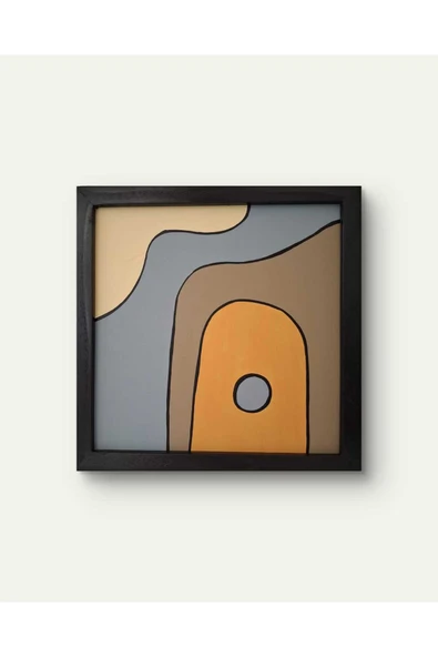 Feoly Art Modern Soyut 3`lü Tablo – El Boyaması – 22x22 Ev Dekorasyon Tablosu – MDF Üzeri Akrilik - 8