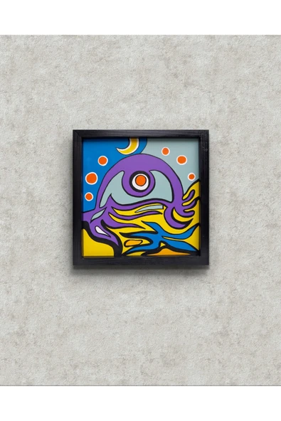 Feoly Art Modern Soyut Tablo – El Boyaması – 22x22 Ev Dekorasyon Tablosu – MDF Üzeri Akrilik