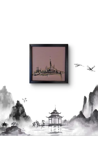 Feoly Art Modern Soyut Tablo – El Boyaması – 22x22 Ev Dekorasyon Tablosu – MDF Üzeri Akrilik - 3